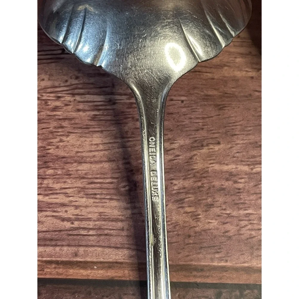 Vintage Oneida Deluxe Stainless Meat Fork and Gravy Ladle